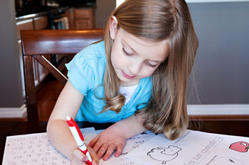 Child writing